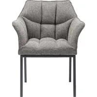 chaise avec accoudoirs grise et acier