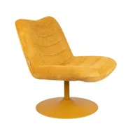 fauteuil lounge en velours jaune