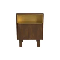 table de chevet en bois et métal, 1 tiroir et 1 porte