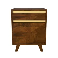 table de chevet en bois détails dorés, 1 tiroir et 1 porte