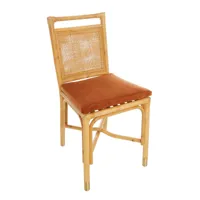 chaise rotin et velours ocre