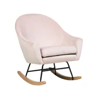 fauteuil à bascule en velours rose