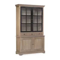 vitrine en bois massif marron h 215 cm 