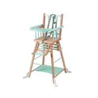 chaise haute transformable barreaux hybride vert mint
