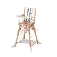 chaise haute transformable barreaux hybride bicolore blanc