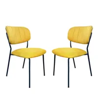 2 chaises de repas tissu jaune
