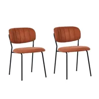 2 chaises de repas tissu orange