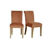 alix - chaises en bois et velours, lot de 2 caramel