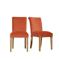alix - chaises en bois et velours, lot de 2 brique