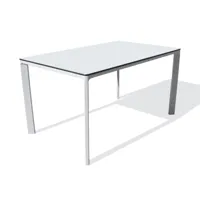 table de jardin 6 places en aluminium laqué et peinture epoxy blanc