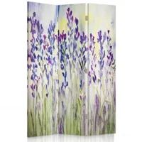 paravent cloison lavender watercolour 110x150cm (3 volets)