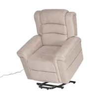 fauteuil électrique inclinable en tissu taupe