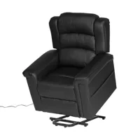 fauteuil électrique inclinable en simili noir
