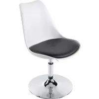 chaise simili blanc 360° h. assise 42 cm rembourré