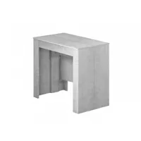 table console à rallonge effet bois gris 118x51 cm