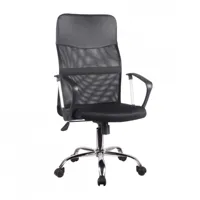 fauteuil de bureau en mesh noir et métal chromé avec roulettes
