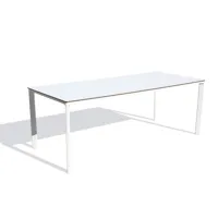 table de jardin 8 places en aluminium laqué et peinture epoxy blanc