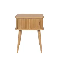 table d'appoint design en bois clair