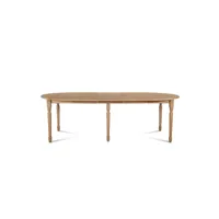table ronde en bois 6 pieds tournés d105 + 3 rallonges bois