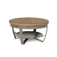 table basse ronde en bois et métal