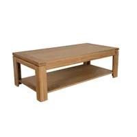 table basse moderne bois chêne clair massif