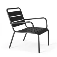 fauteuil de jardin bas relax acier anthracite
