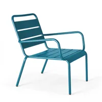fauteuil de jardin bas relax acier bleu pacific