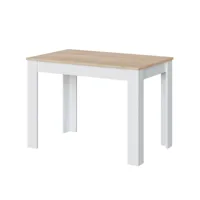 table fixe effet bois 109x67 cm blanc et chêne