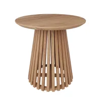 table d'appoint ronde bois clair en bois d'acacia d50 cm