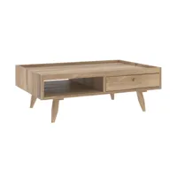 table basse rectangulaire en bois de manguier 1 tiroir