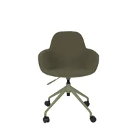 chaise de bureau en tissu bouclette avec accoudoirs pivotante à roulet