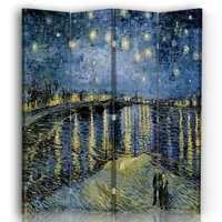 paravent nuit étoilée sur le rhone - van gogh cm 145x170 (4 volets)