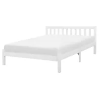 lit double en bois solide blanc 160x200