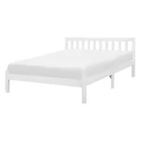 lit double en bois solide blanc 140x200