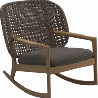 fauteuil à bascule low back bois gris 85x83x84 cm