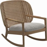 fauteuil à bascule low back bois beige 85x83x84 cm