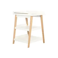 table à langer bois massif blanc et bois