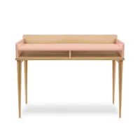 bureau compact en bois - chene naturel rose blush
