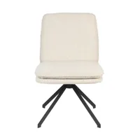 chaise en tissu bouclé blanc