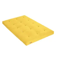 futon coton + mousse mémoire anti-taches jaune 140x200