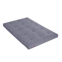 futon coton + mousse mémoire anti-taches gris 140x200