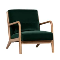 fauteuil en velour vert