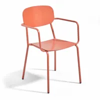 fauteuil de jardin en aluminium terracotta