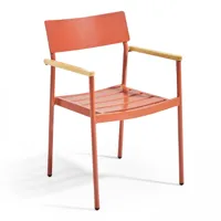 fauteuil de jardin en aluminium et bois terracotta