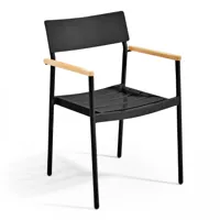 fauteuil de jardin en aluminium et bois noir