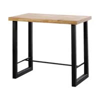 bodega - table haute acier/bois l 120