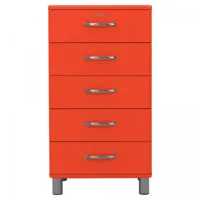 commode 5 tiroirs style rétro orange