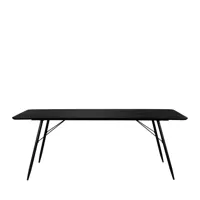 table à manger en bois et métal 200x90cm noir