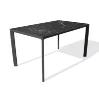 table de jardin 6 places en aluminium laqué et peinture epoxy noire