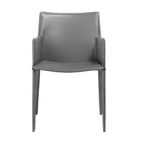 fauteuil cuir gris avec accoudoirs